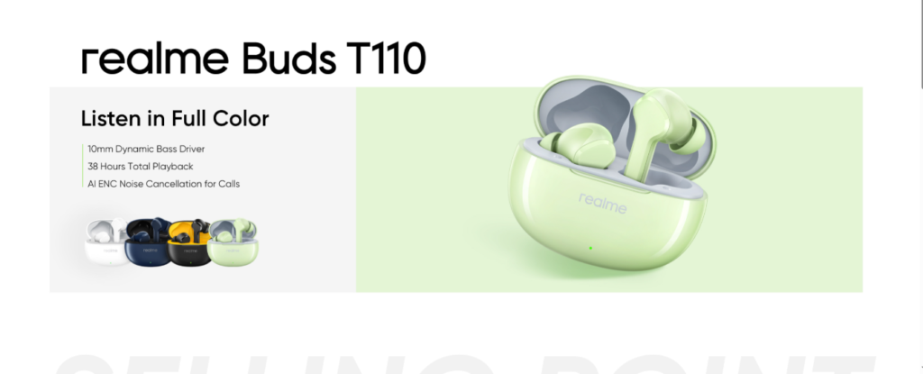 Realme buds T110 Best Wireless Earbuds Under Rs. 5,000 in Pakistan